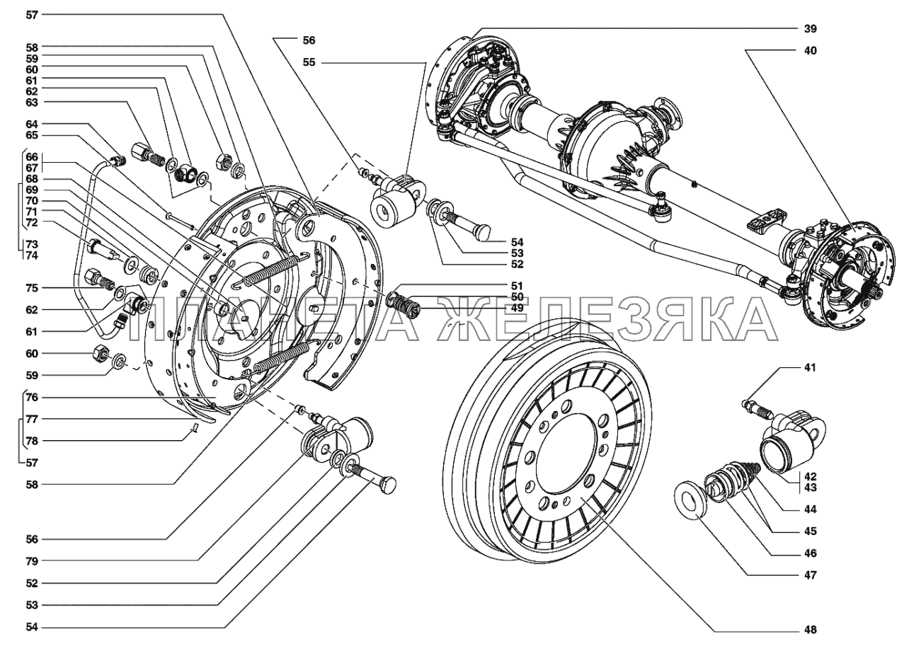 Тормоза рабочие передние УАЗ-31519